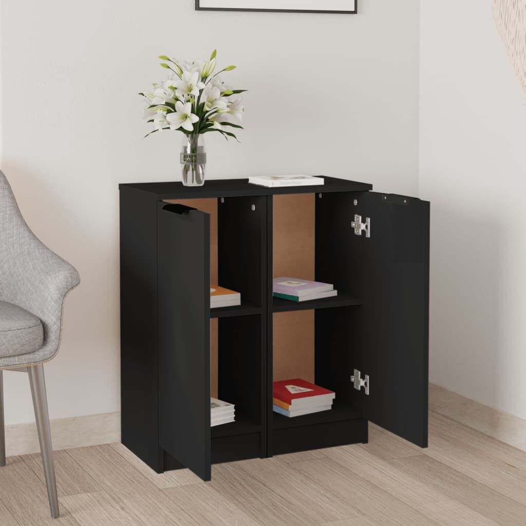 Sideboards 2 pcs Black 30x30x70 cm Engineered Wood Price