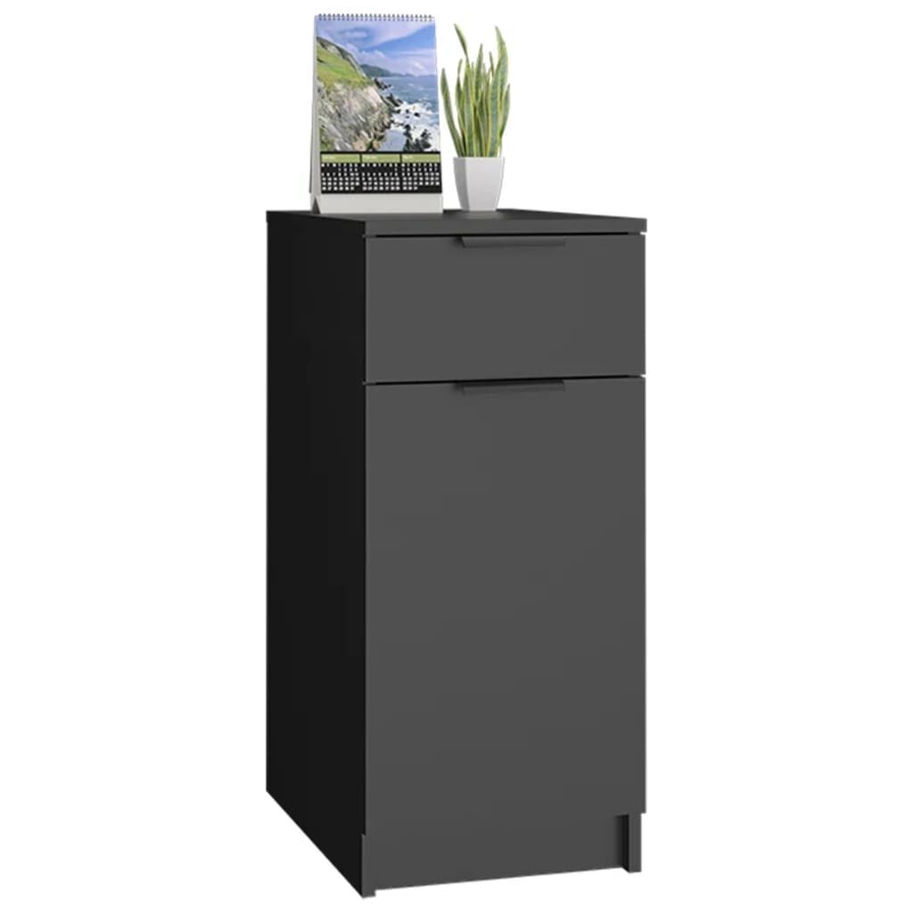 Desk Cabinet Black 33.5x50x75 cm Engineered Wood Price