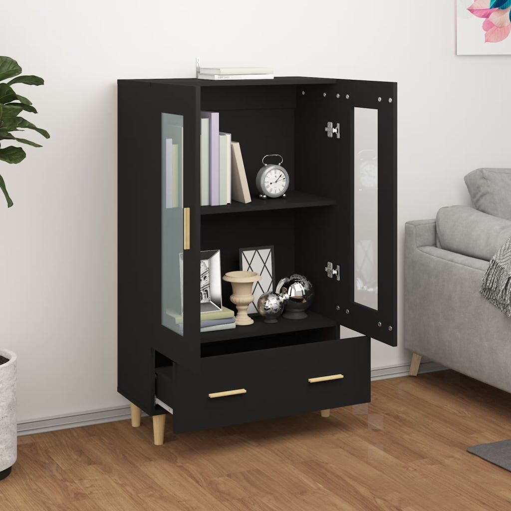 Highboard Black 70x31x115 cm Engineered Wood Price