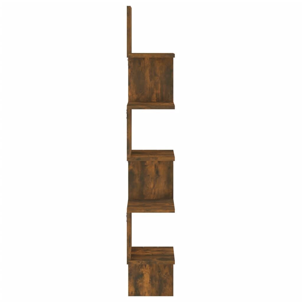 Wall Corner Shelf Smoked Oak 20x20x127.5 cm Engineered Wood Price