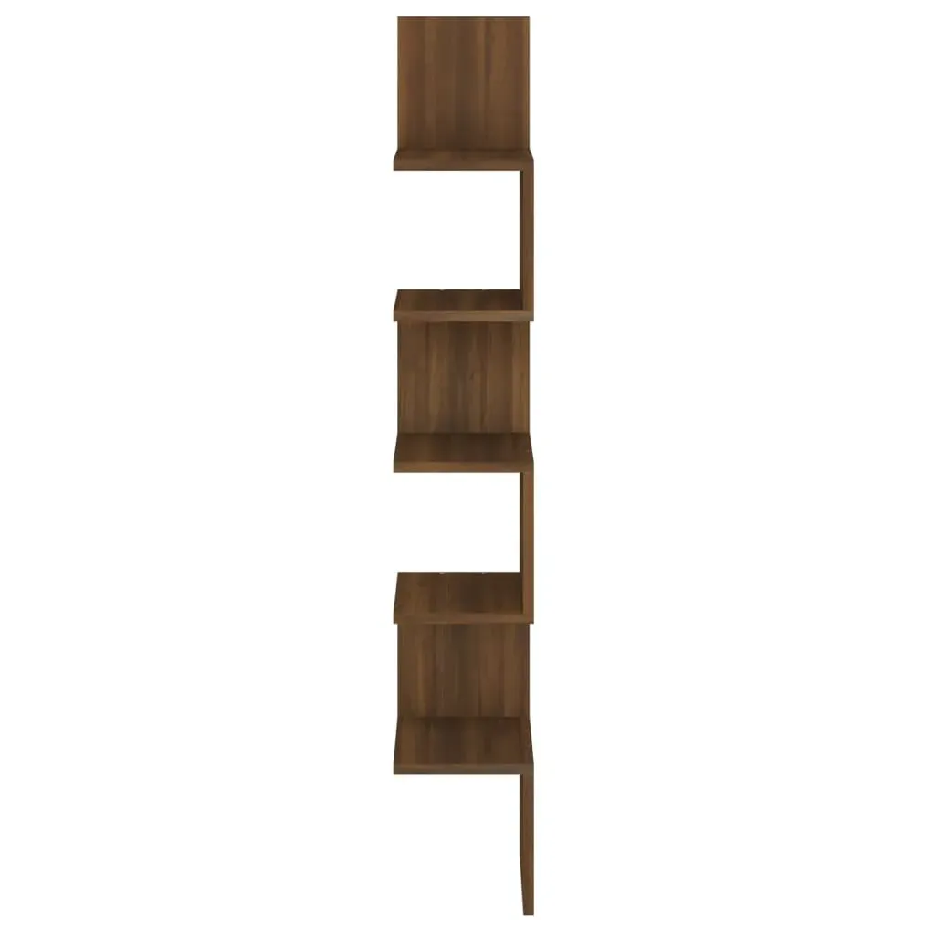 Wall Corner Shelf Brown Oak 20x20x127.5 cm Engineered Wood Price