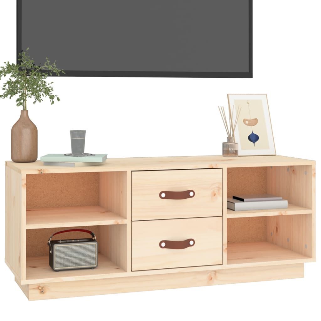 TV Cabinet 100x34x40 cm Solid Wood Pine Price