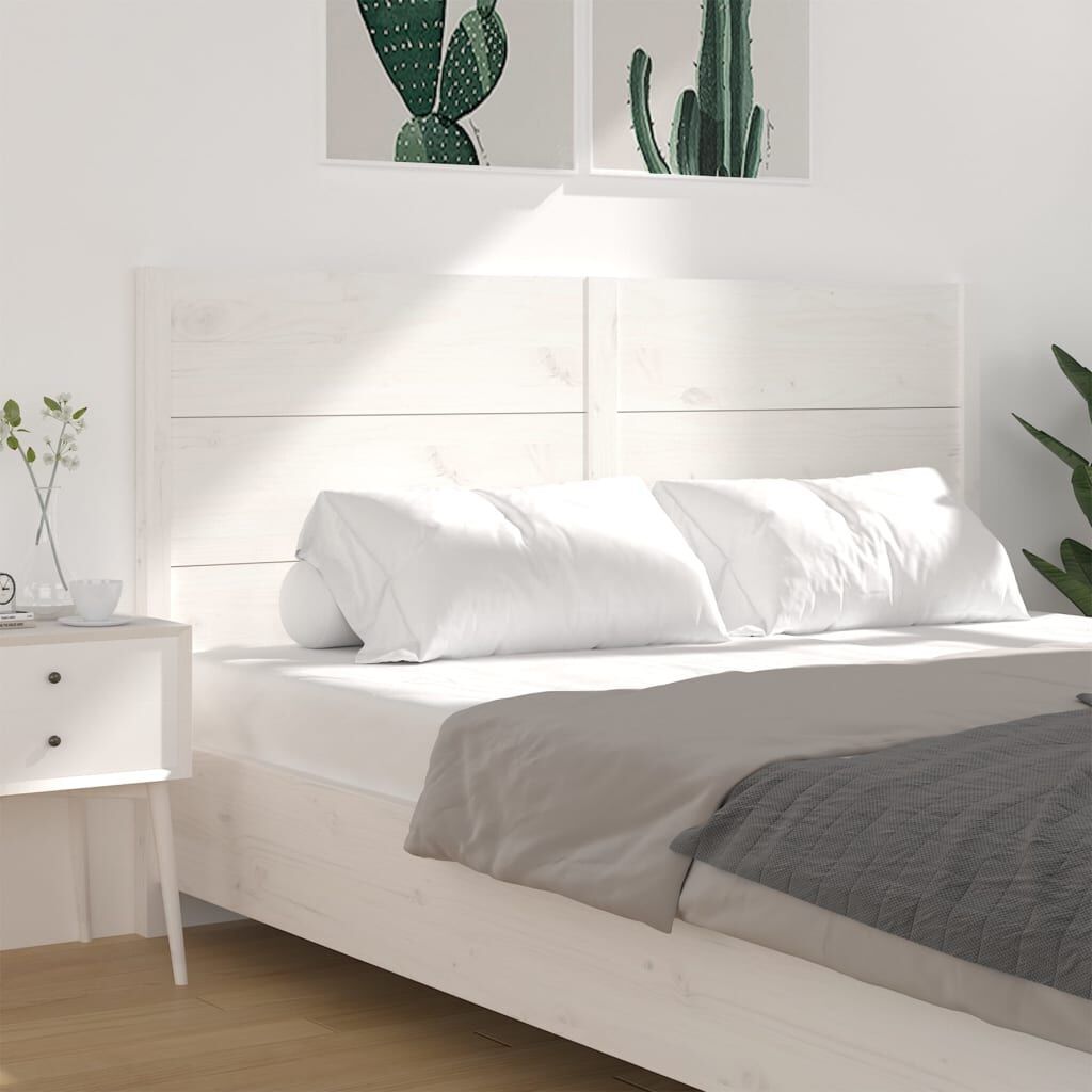 Headboard White 141x4x100 cm Solid Wood Pine Price
