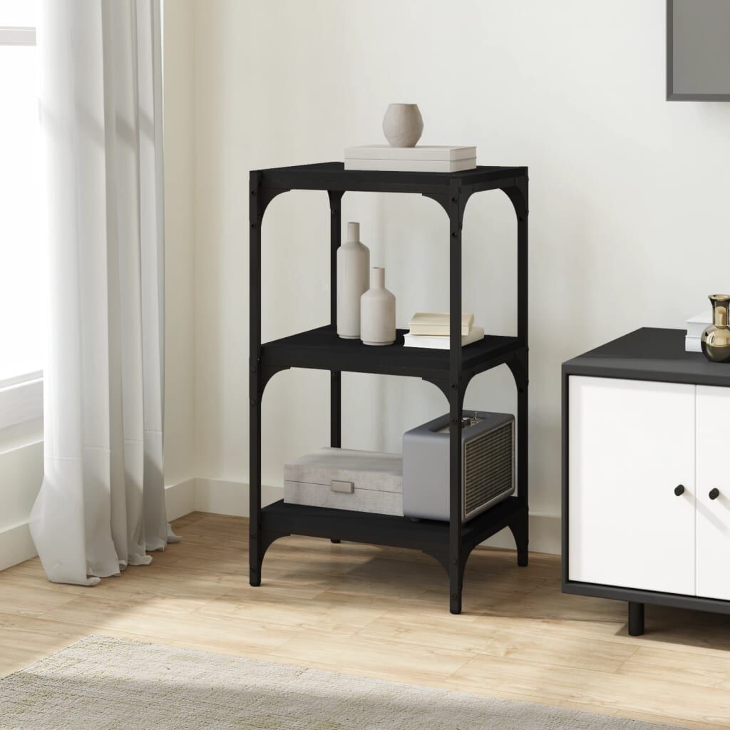 Book Cabinet Black 40x33x70.5 cm Engineered Wood and Steel Price