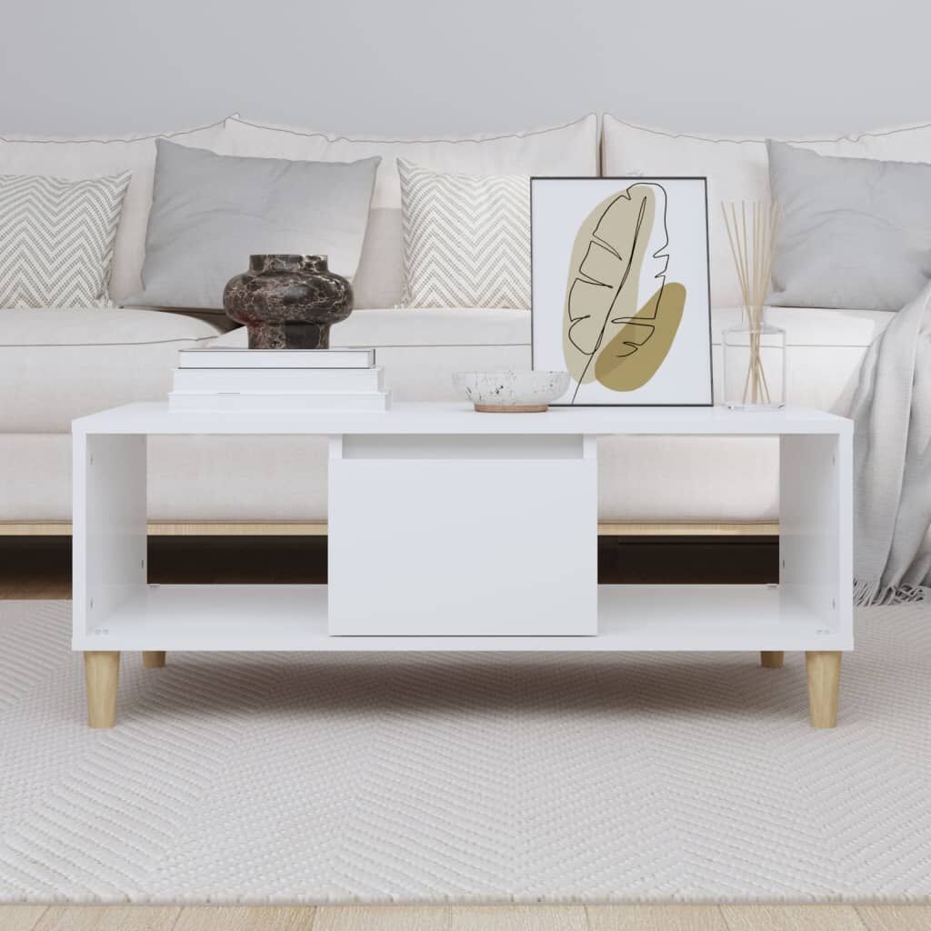 Coffee Table White 90x50x36.5 cm Engineered Wood Price
