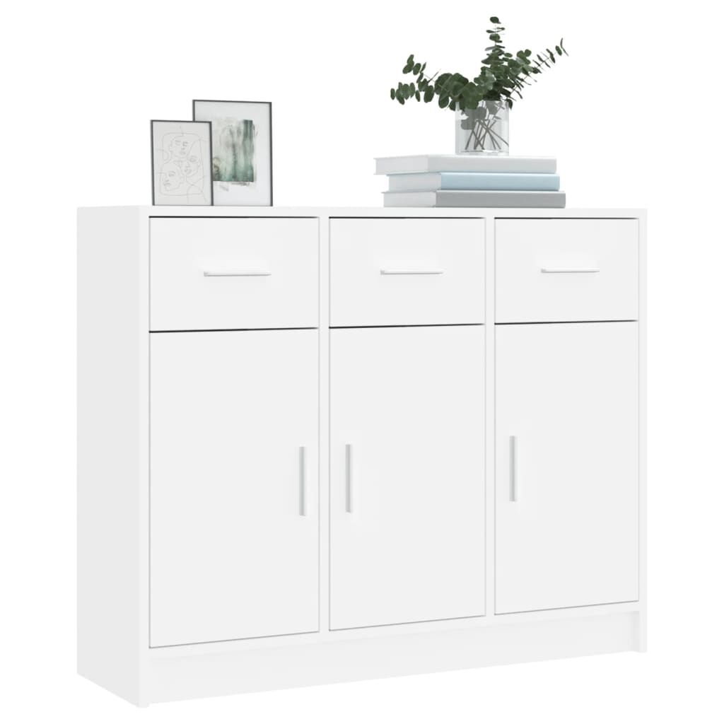 Sideboard White 91x28x75 cm Engineered Wood Price