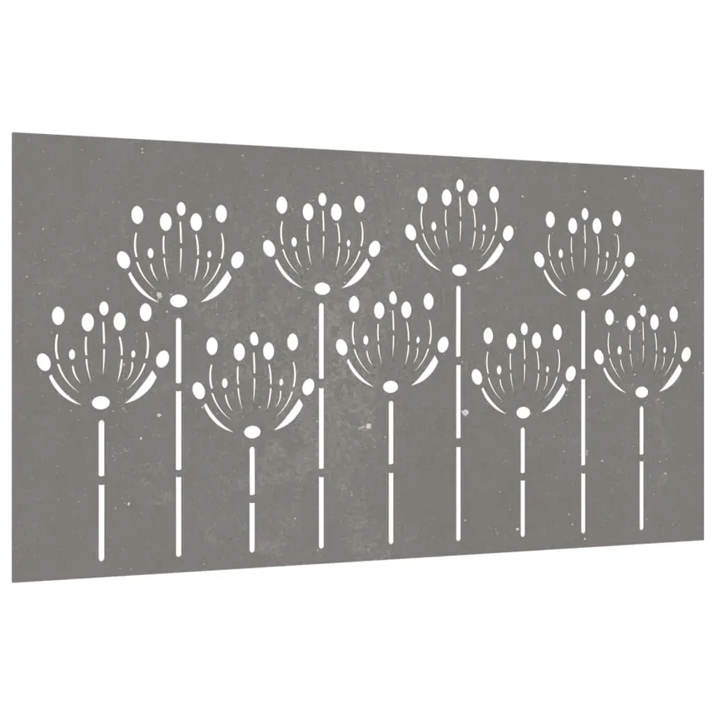 Garden Wall Decoration 105x55 cm Corten Steel Flower Design Price