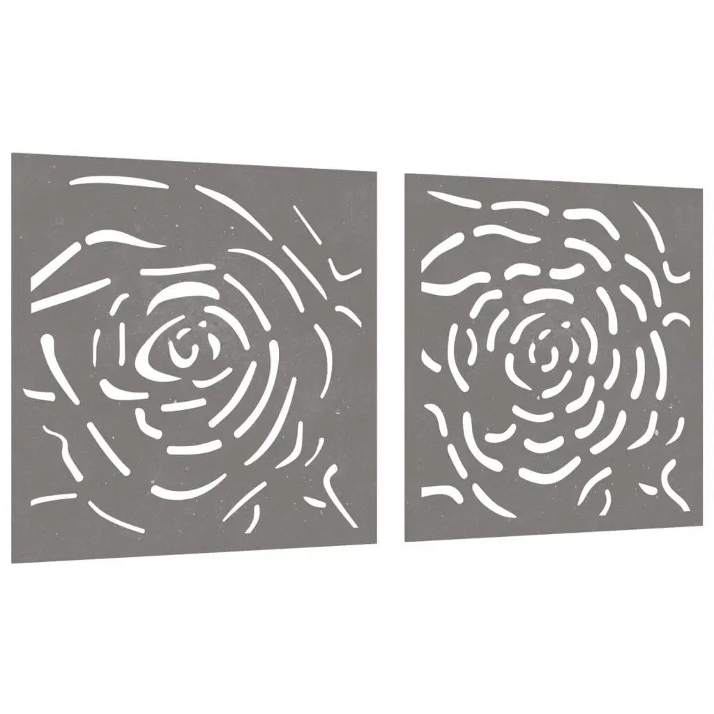 Garden Wall Decorations 2 pcs 55x55 cm Corten Steel Rose Design Price