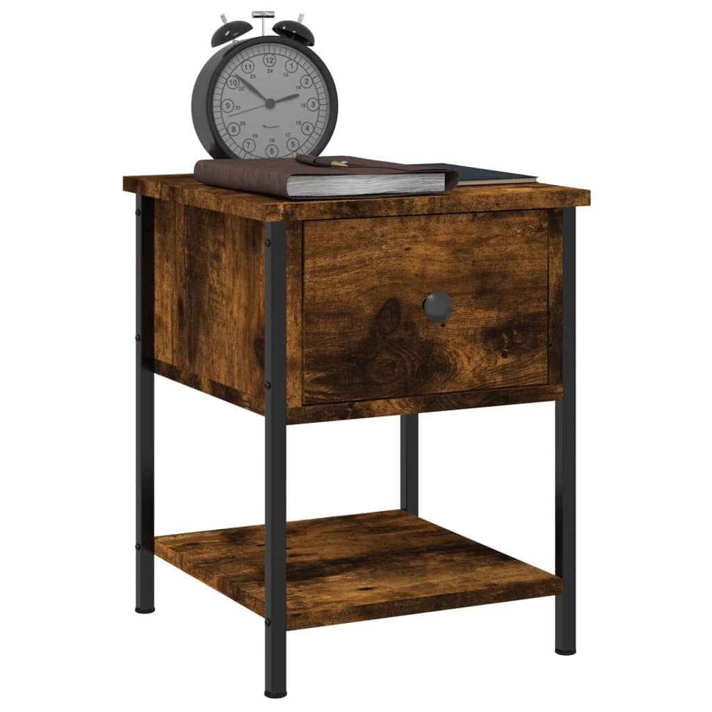 Bedside Tables 2 pcs Smoked Oak 34x35.5x45 cm Engineered Wood Price