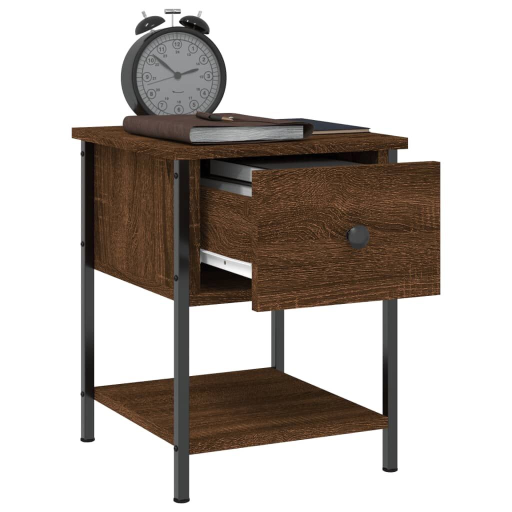 Bedside Table Brown Oak 34x35.5x45 cm Engineered Wood Price