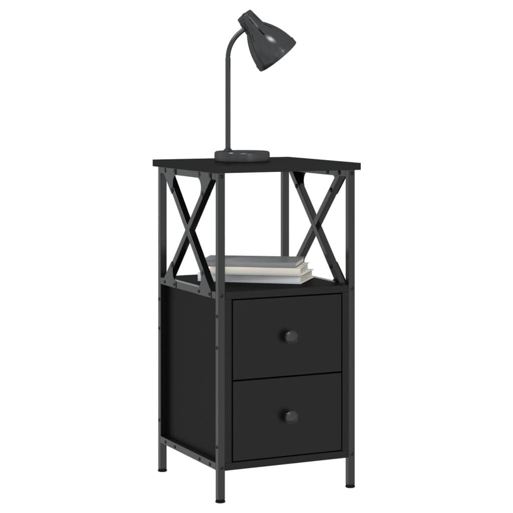 Bedside Cabinets 2 pcs Black 34x35.5x70 cm Engineered Wood Price