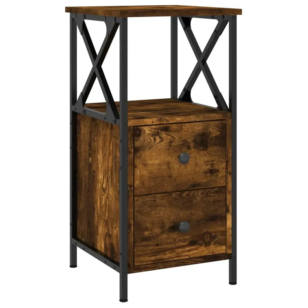 Bedside Cabinets 2 pcs Smoked Oak 34x35.5x70 cm Engineered Wood Price