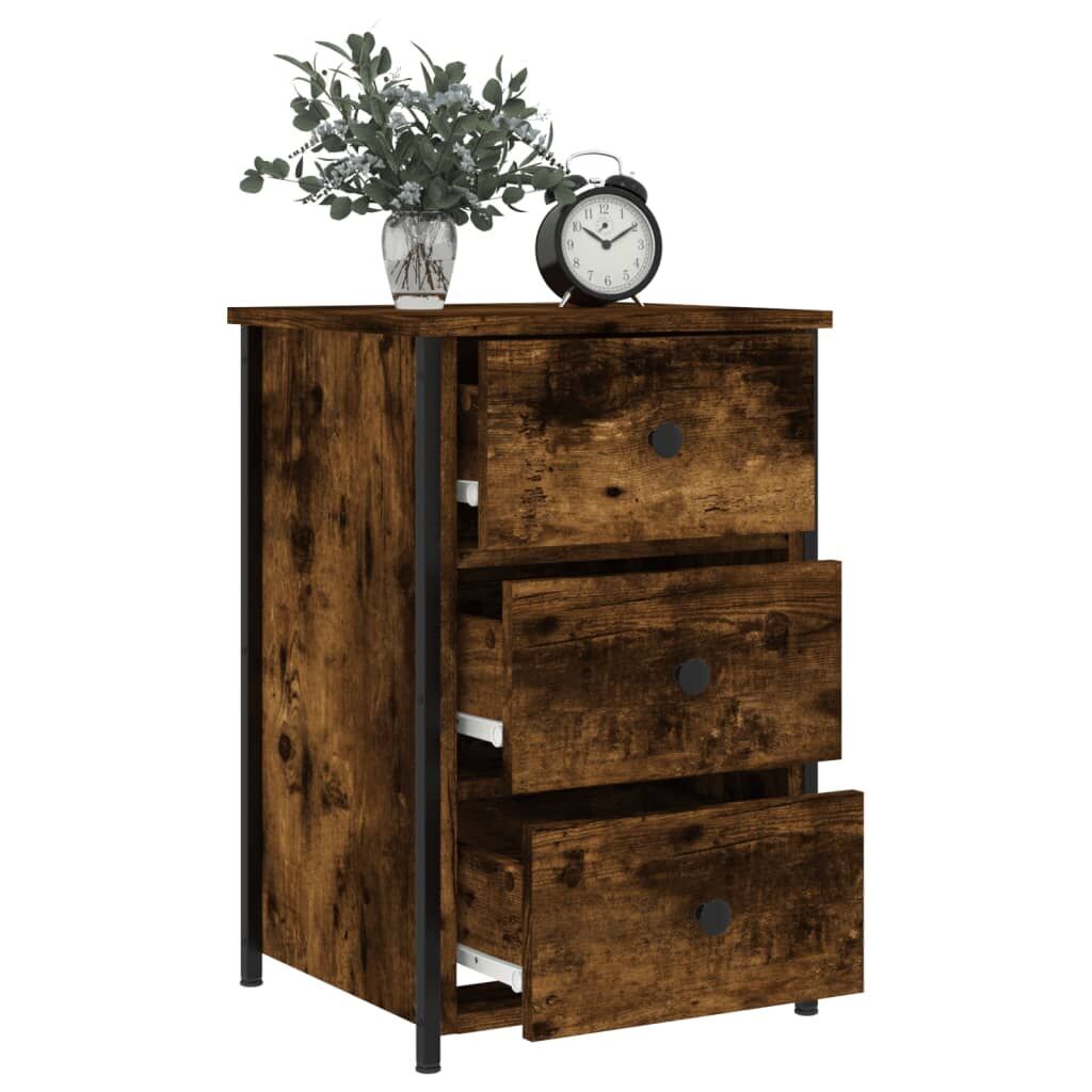 Bedside Cabinets 2 pcs Smoked Oak 40x36x60 cm Engineered Wood Price