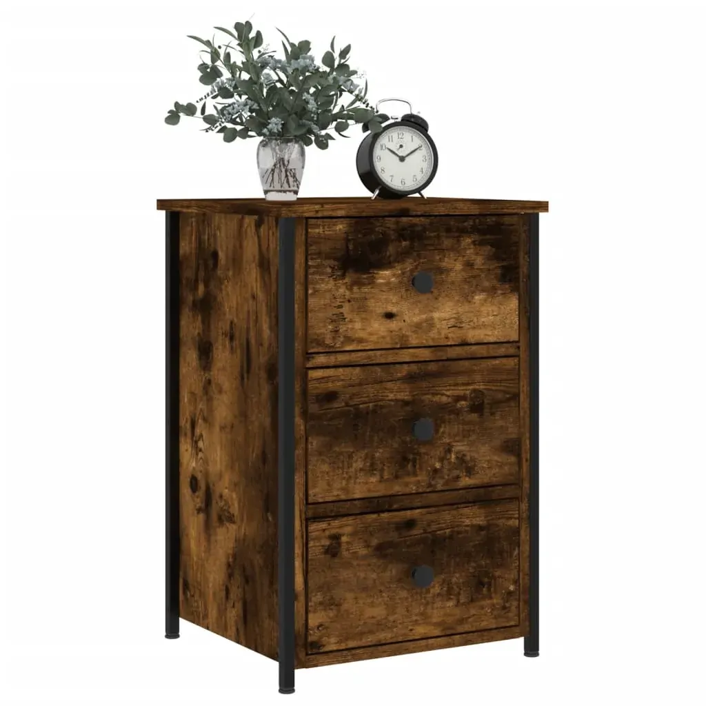 Bedside Cabinets 2 pcs Smoked Oak 40x36x60 cm Engineered Wood Price