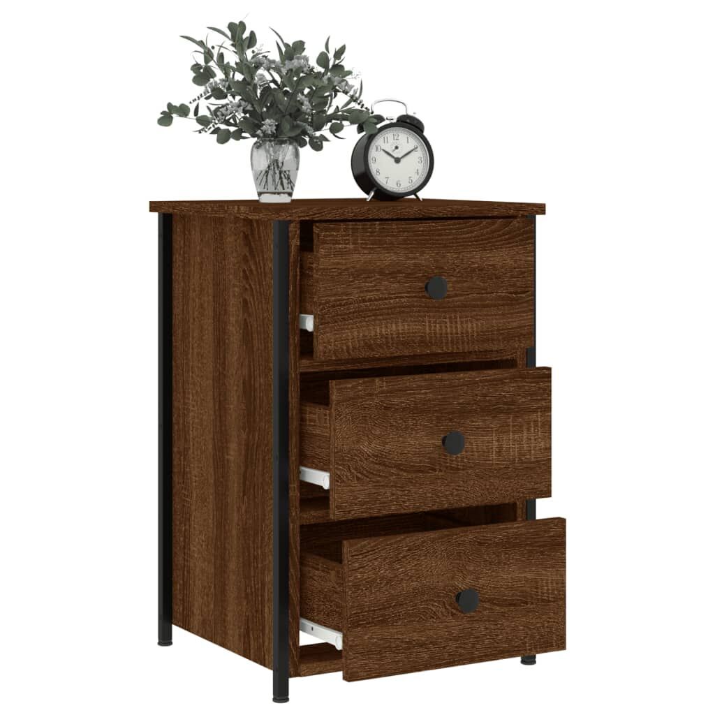 Bedside Cabinets 2 pcs Brown Oak 40x36x60 cm Engineered Wood Price