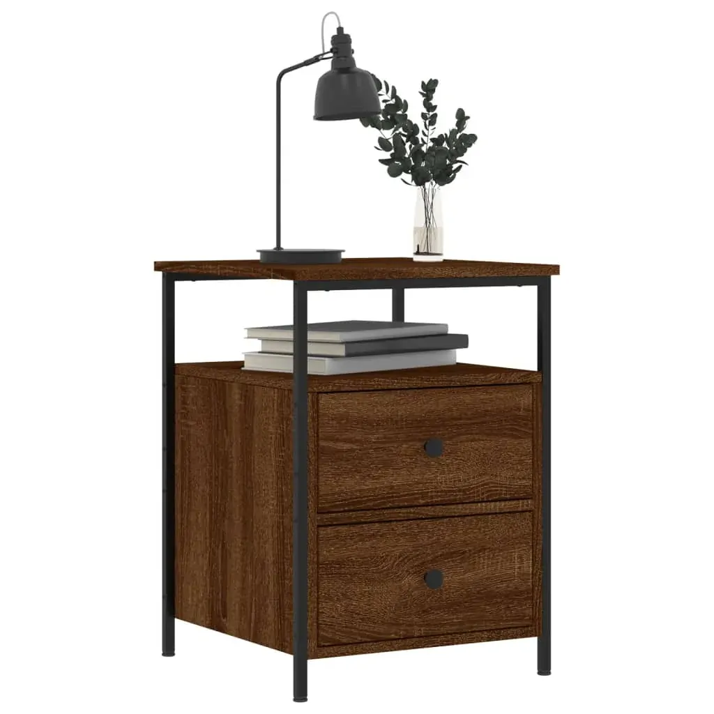 Bedside Cabinets 2 pcs Brown Oak 44x45x60 cm Engineered Wood Price