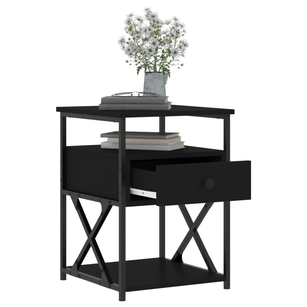 Bedside Cabinets 2 pcs Black 40x42x55 cm Engineered Wood Price