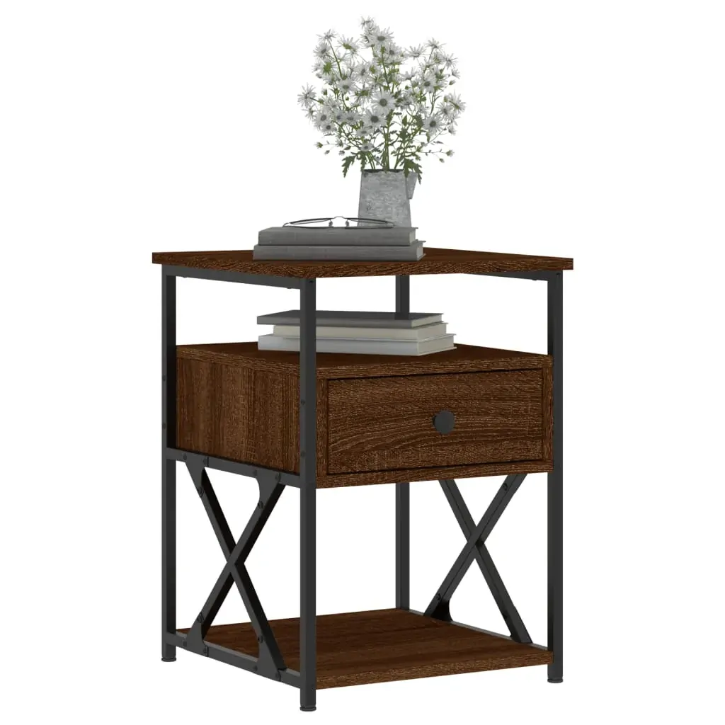 Bedside Cabinets 2 pcs Brown Oak 40x42x55 cm Engineered Wood Price