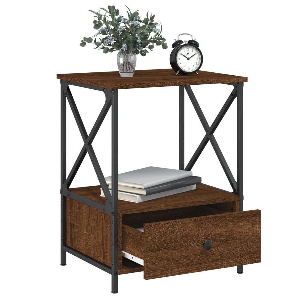 Bedside Tables 2 pcs Brown Oak 50x41x65 cm Engineered Wood Price