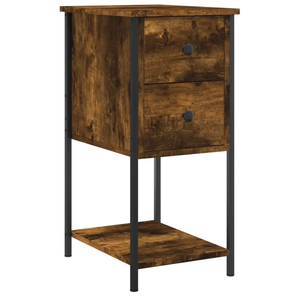 Bedside Cabinets 2 pcs Smoked Oak 32x42x70 cm Engineered Wood Price