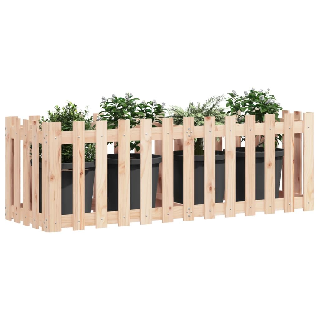 Garden Raised Bed with Fence Design 150x50x50 cm Solid Wood Pine Price