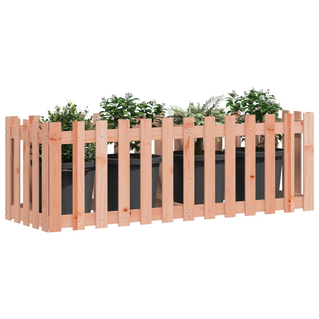 Garden Raised Bed with Fence Design 150x50x50 cm Solid Wood Douglas Price