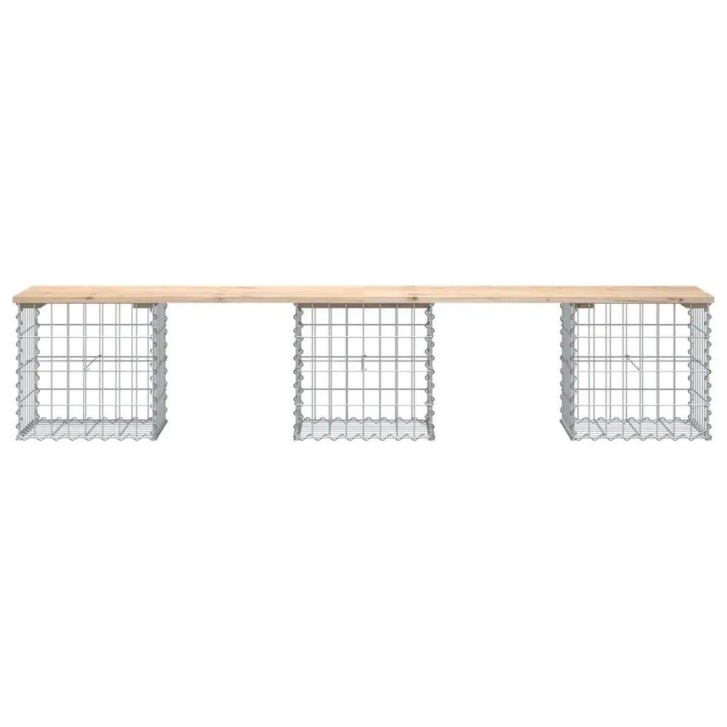 Garden Bench Gabion Design 203x44x42 cm Solid Wood Pine Price