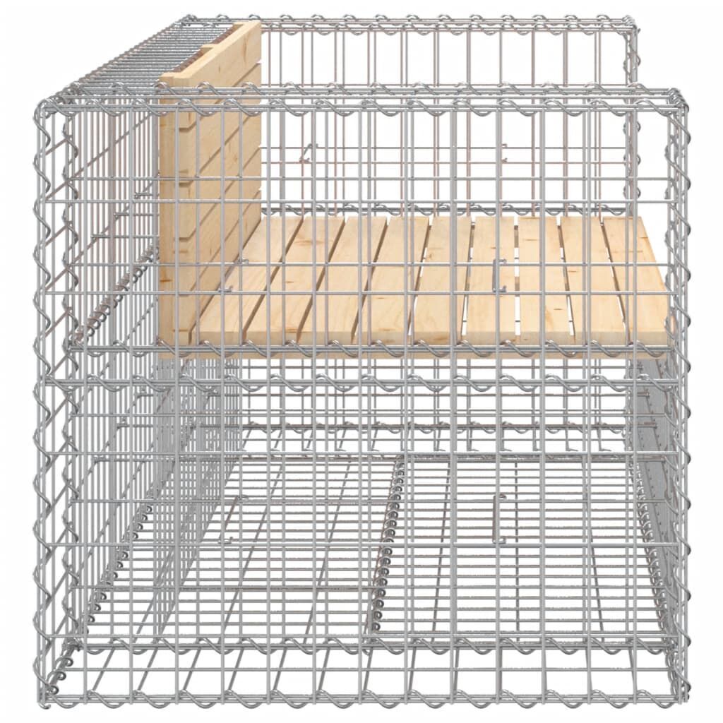 Garden Bench Gabion Design 143x71x65.5 cm Solid Wood Pine Price