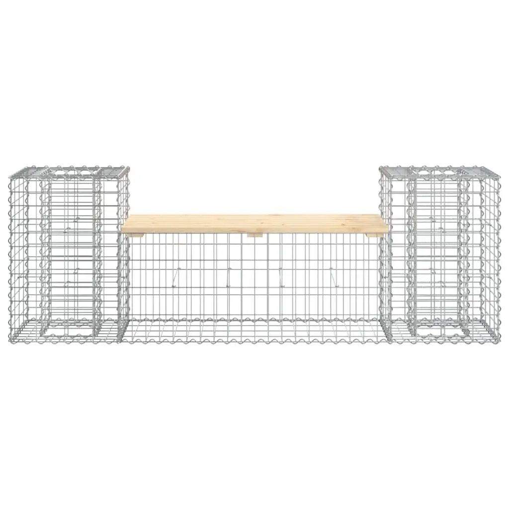 Garden Bench Gabion Design 183x41x60.5 cm Solid Wood Pine Price
