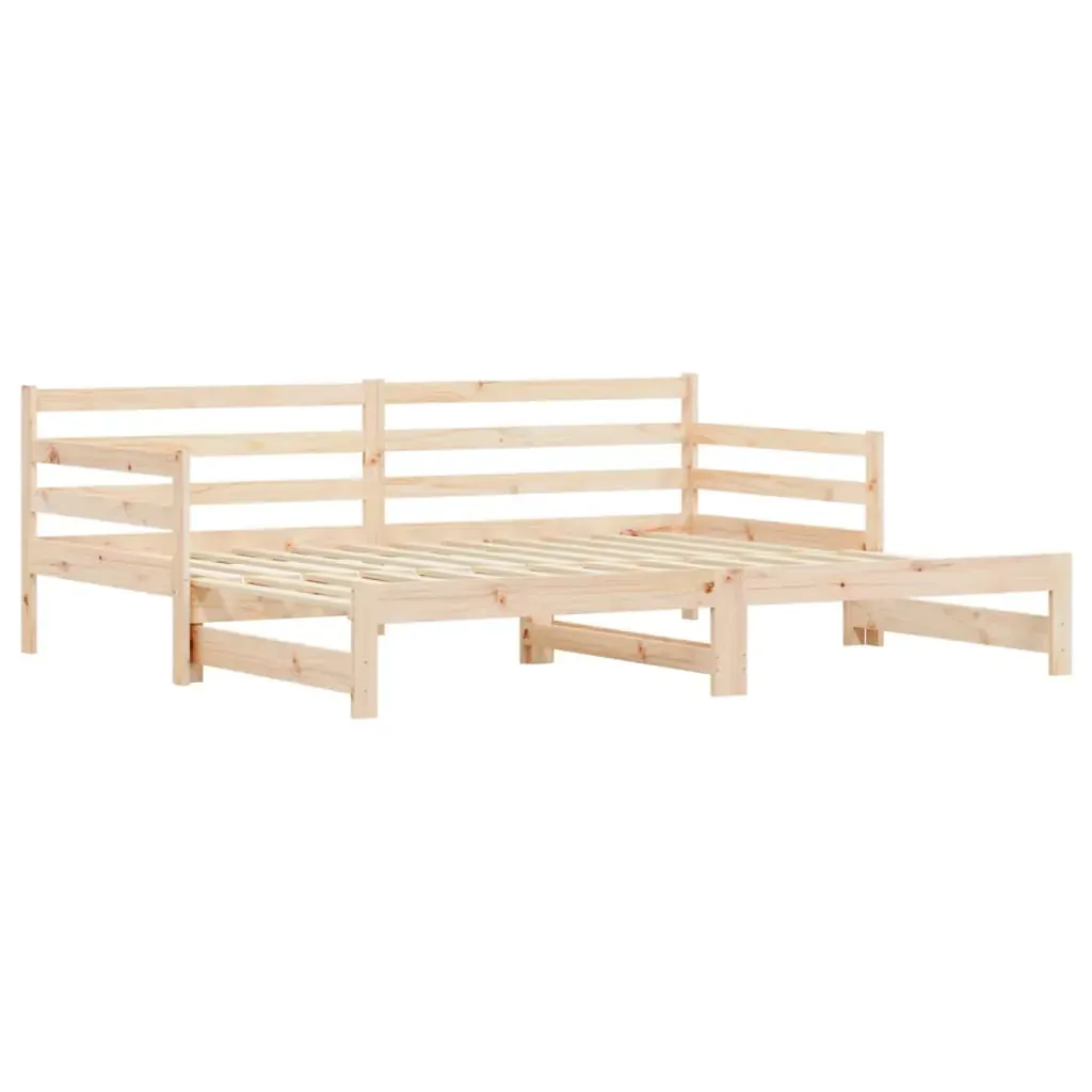 Daybed with Trundle without Mattress 90x190 cm Solid Wood Price