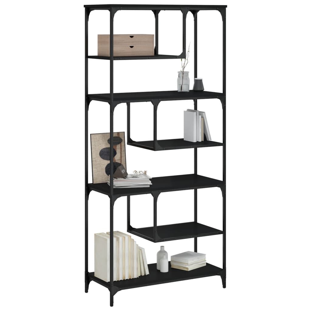 Bookcase Black 81x36x176 cm Engineered Wood Price