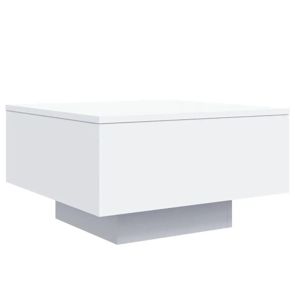 Coffee Table with LED Lights White 55x55x31 cm Price