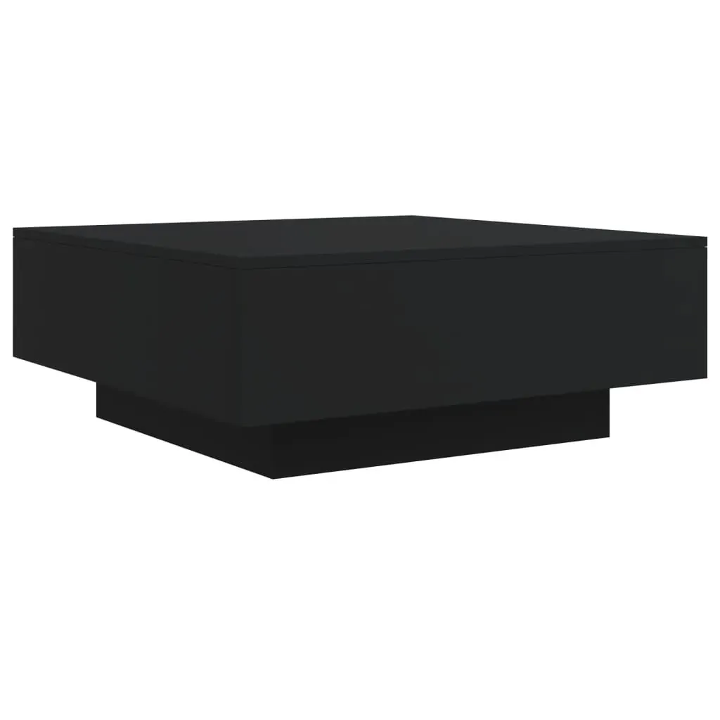 Coffee Table with LED Lights Black 80x80x31 cm Price