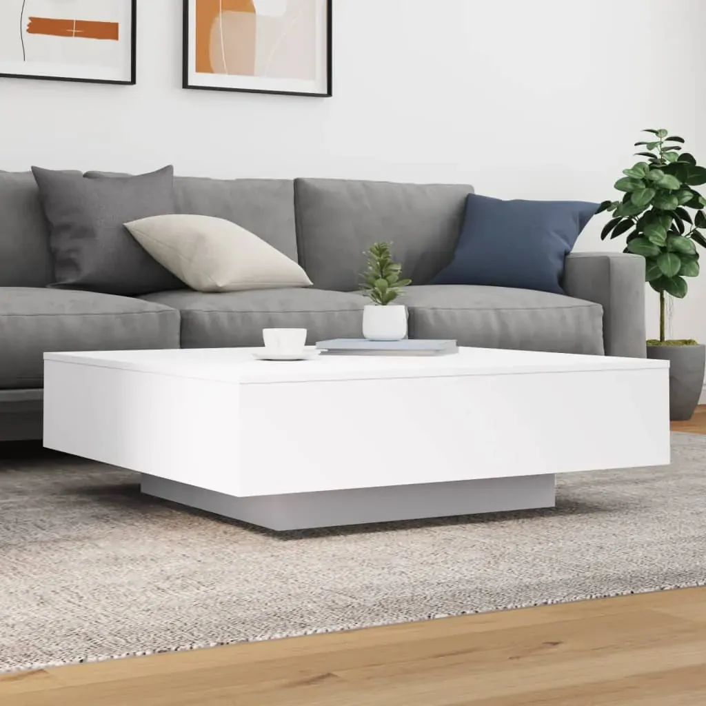Coffee Table White 100x100x31 cm Engineered Wood Price