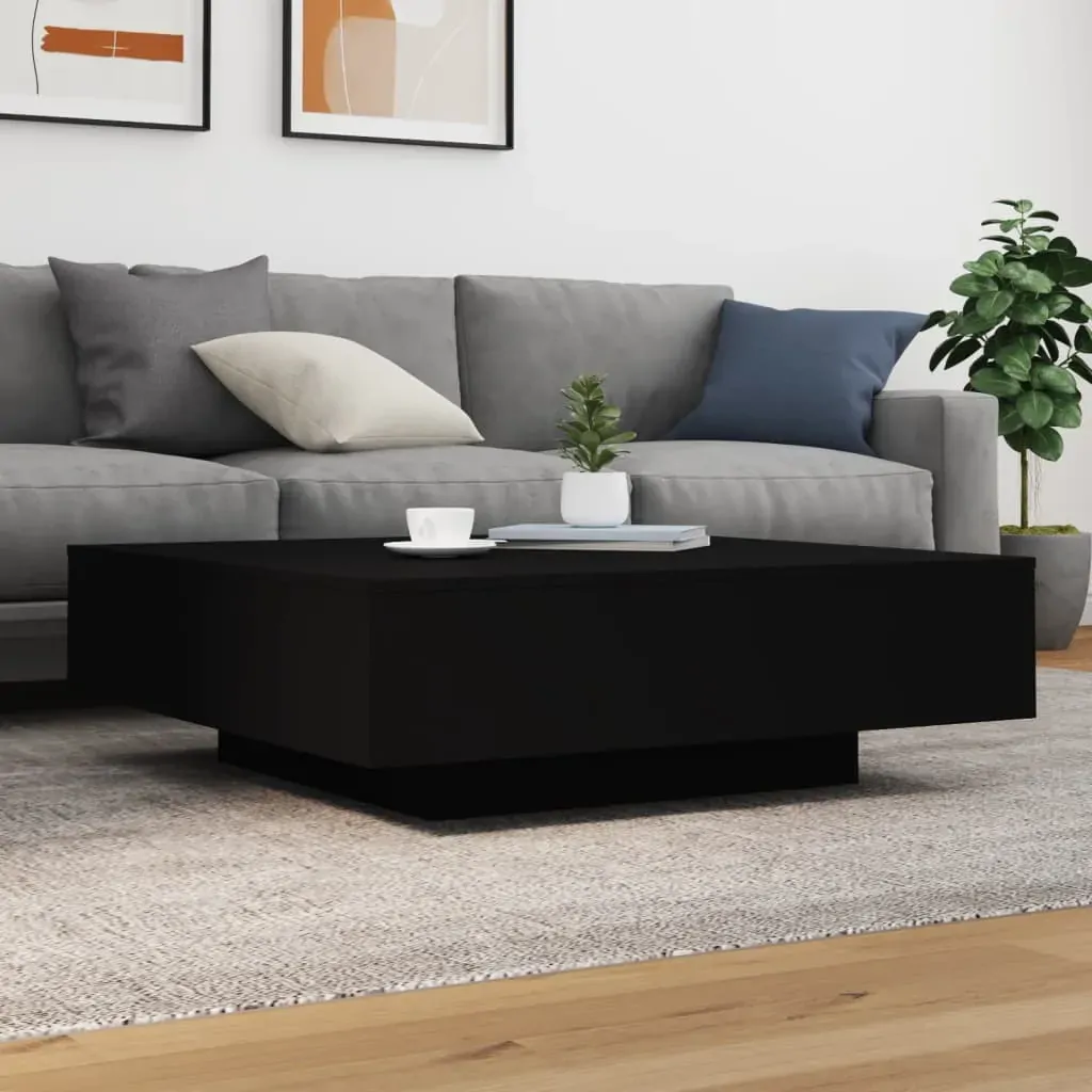 Coffee Table Black 100x100x31 cm Engineered Wood Price