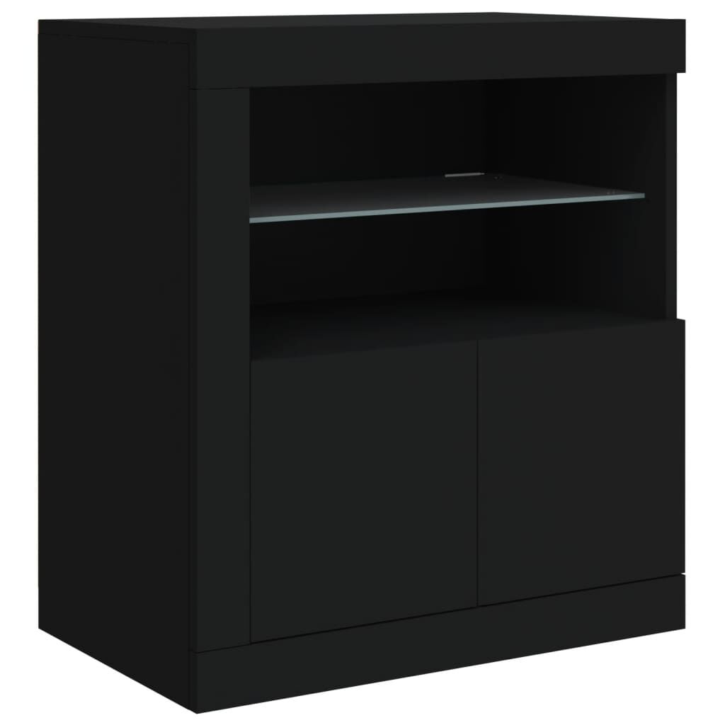 Sideboard with LED Lights Black 60.5x37x67 cm Price