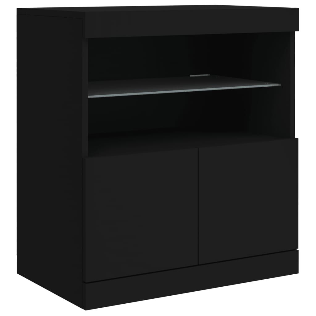 Sideboard with LED Lights Black 60x37x67 cm Price