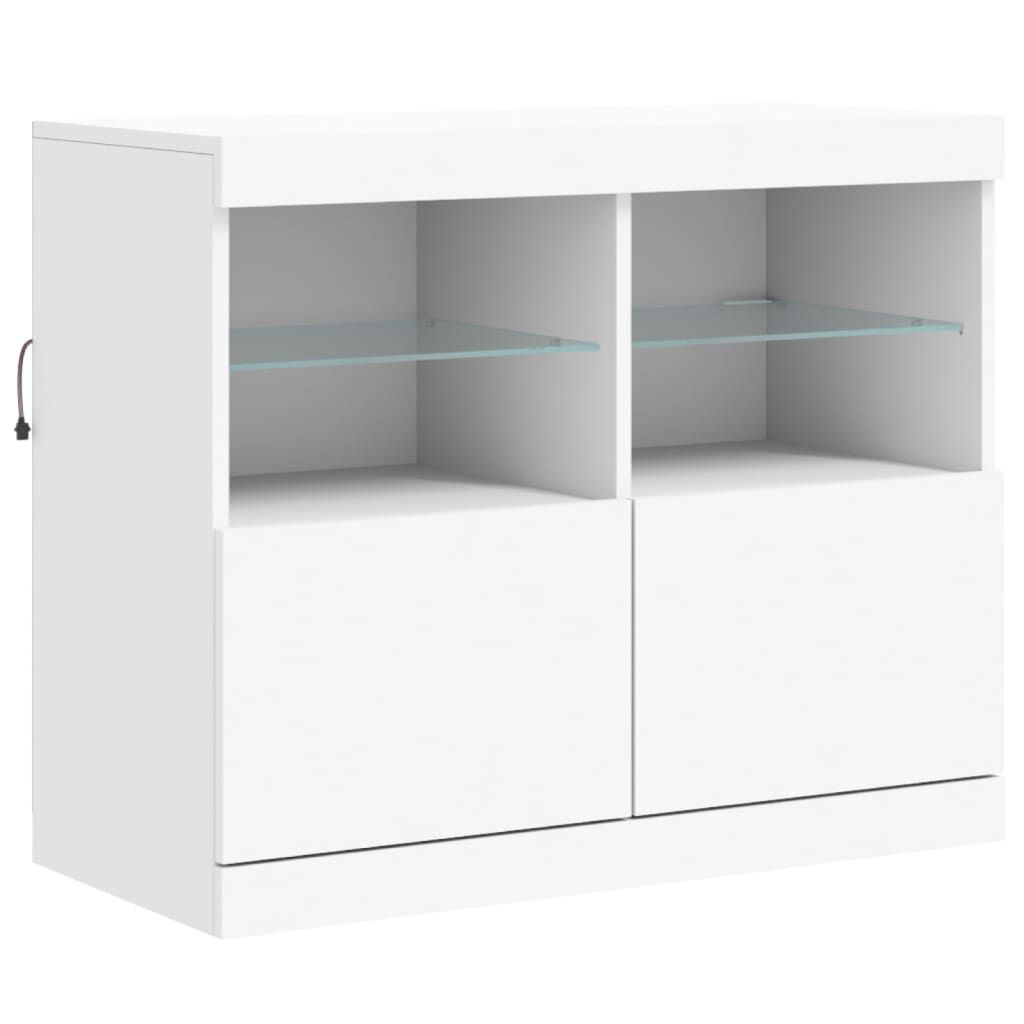 Sideboard with LED Lights White 81x37x67 cm Price