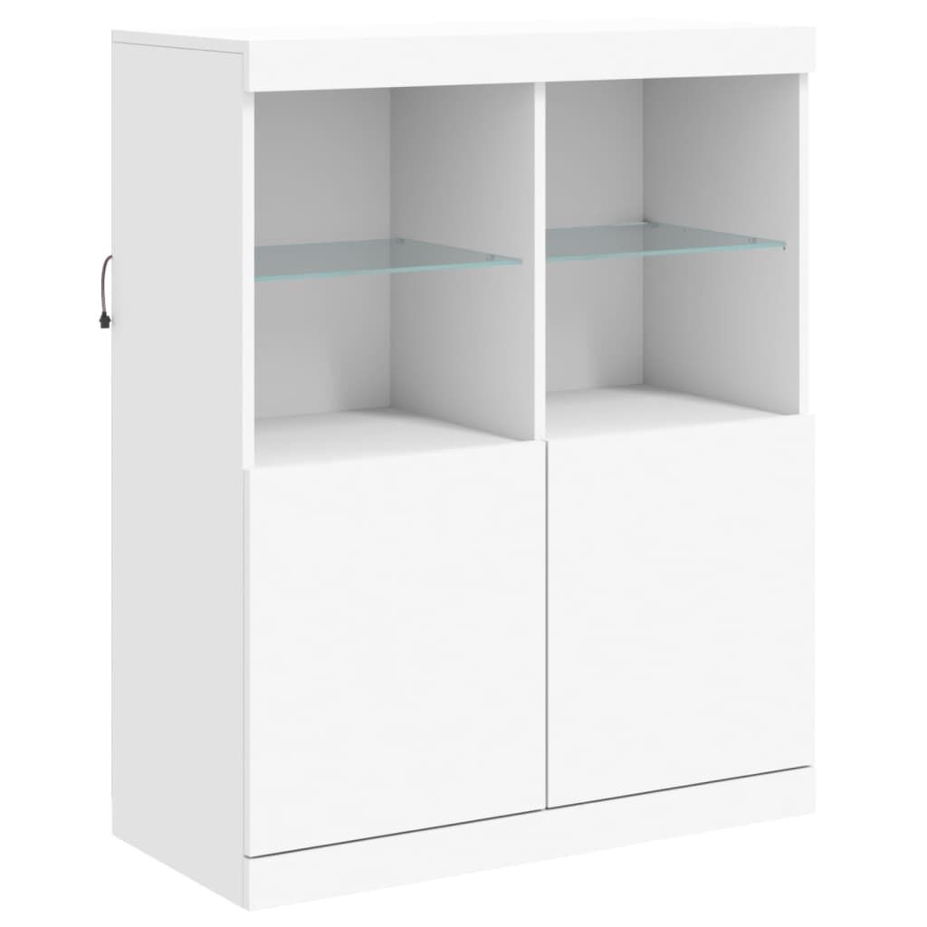 Sideboard with LED Lights White 81x37x100 cm Price