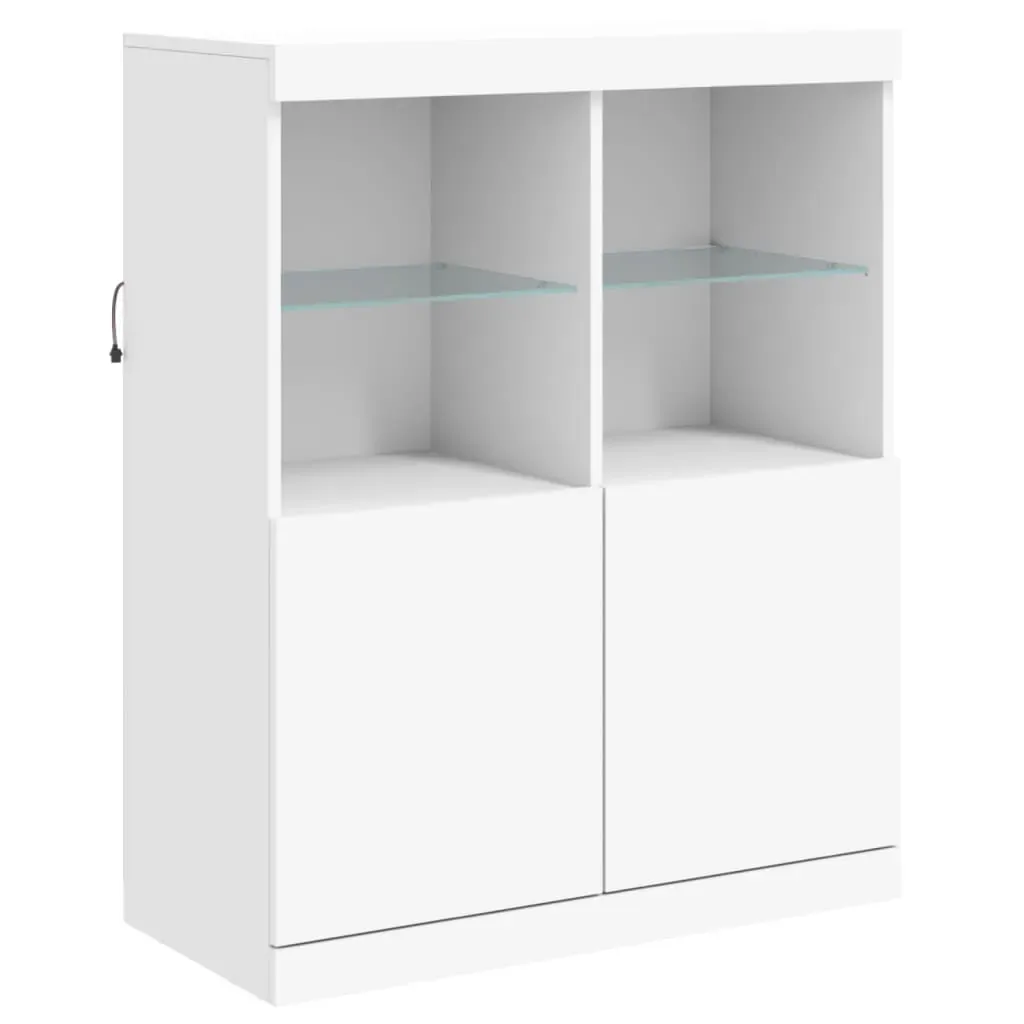 Sideboard with LED Lights White 81x37x100 cm Price