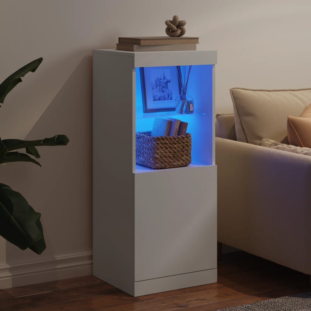 Sideboard with LED Lights White 41x37x100 cm Price