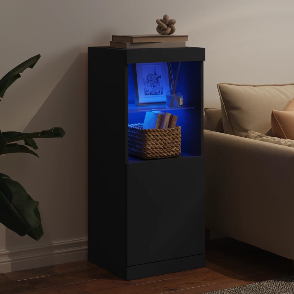 Sideboard with LED Lights Black 41x37x100 cm Price