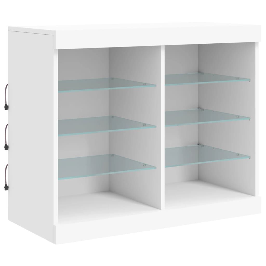Sideboard with LED Lights White 81x37x67 cm Price