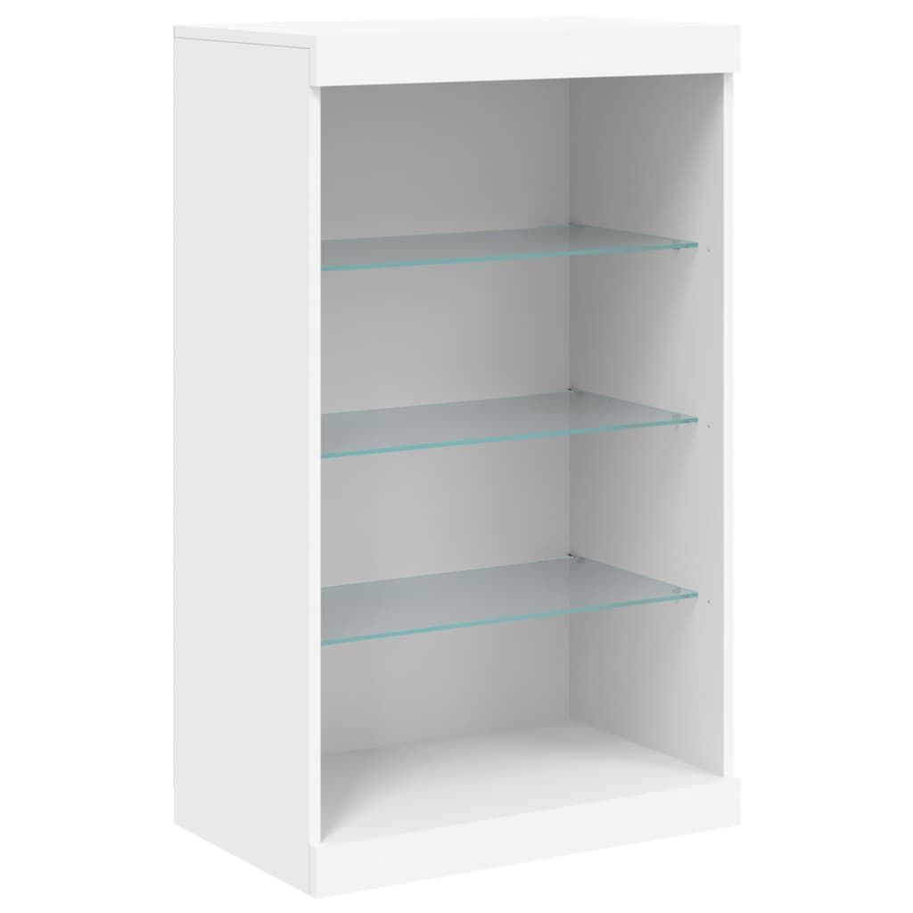 Sideboard with LED Lights White 60.5x37x100 cm Price