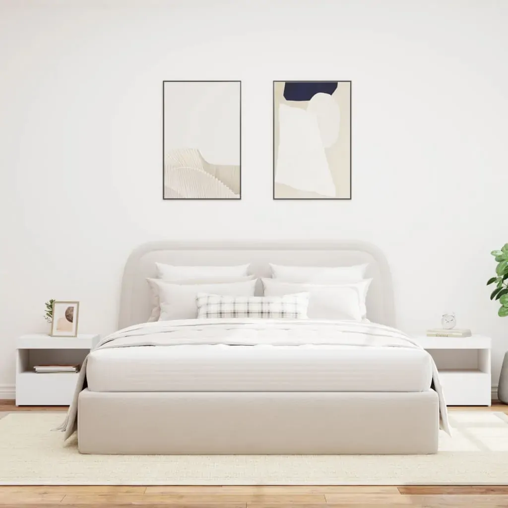 Bedside Cabinets with LED Lights 2 pcs White 50x40x45 cm Price