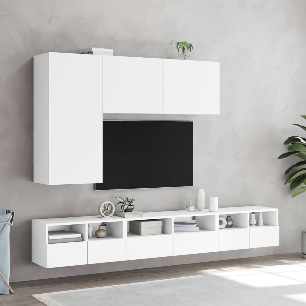 TV Wall Cabinets 2 pcs White 60x30x30 cm Engineered Wood Price