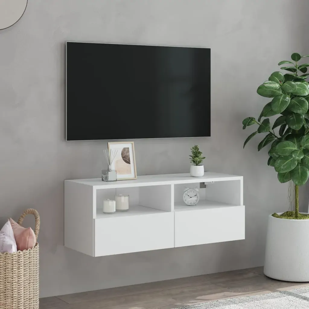 TV Wall Cabinet White 80x30x30 cm Engineered Wood Price