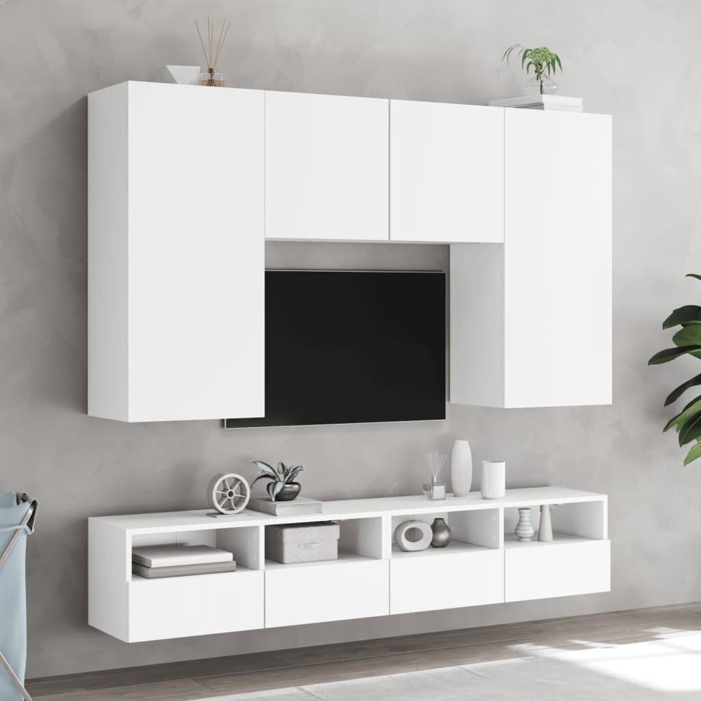 TV Wall Cabinet White 100x30x30 cm Engineered Wood Price