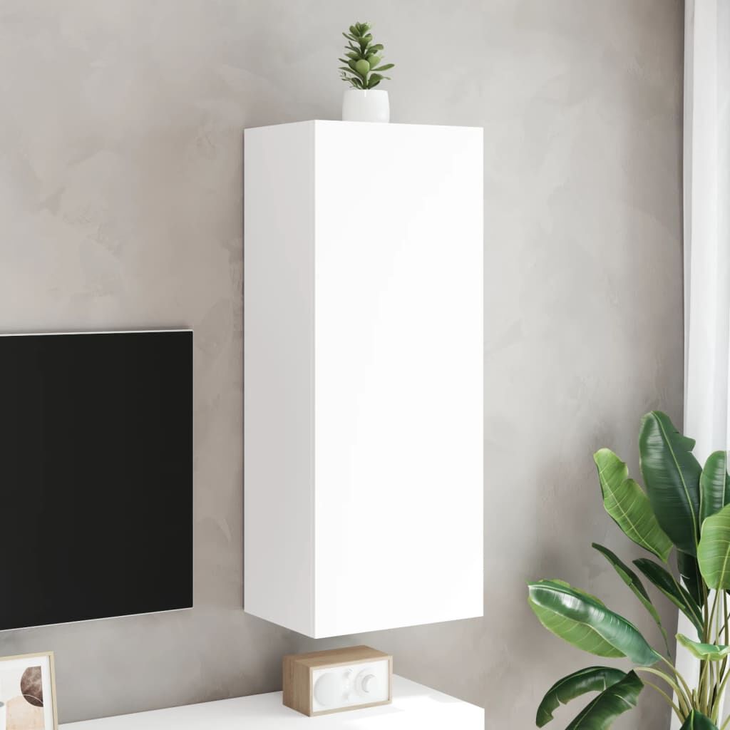 TV Wall Cabinet White 40.5x30x102 cm Engineered Wood Price