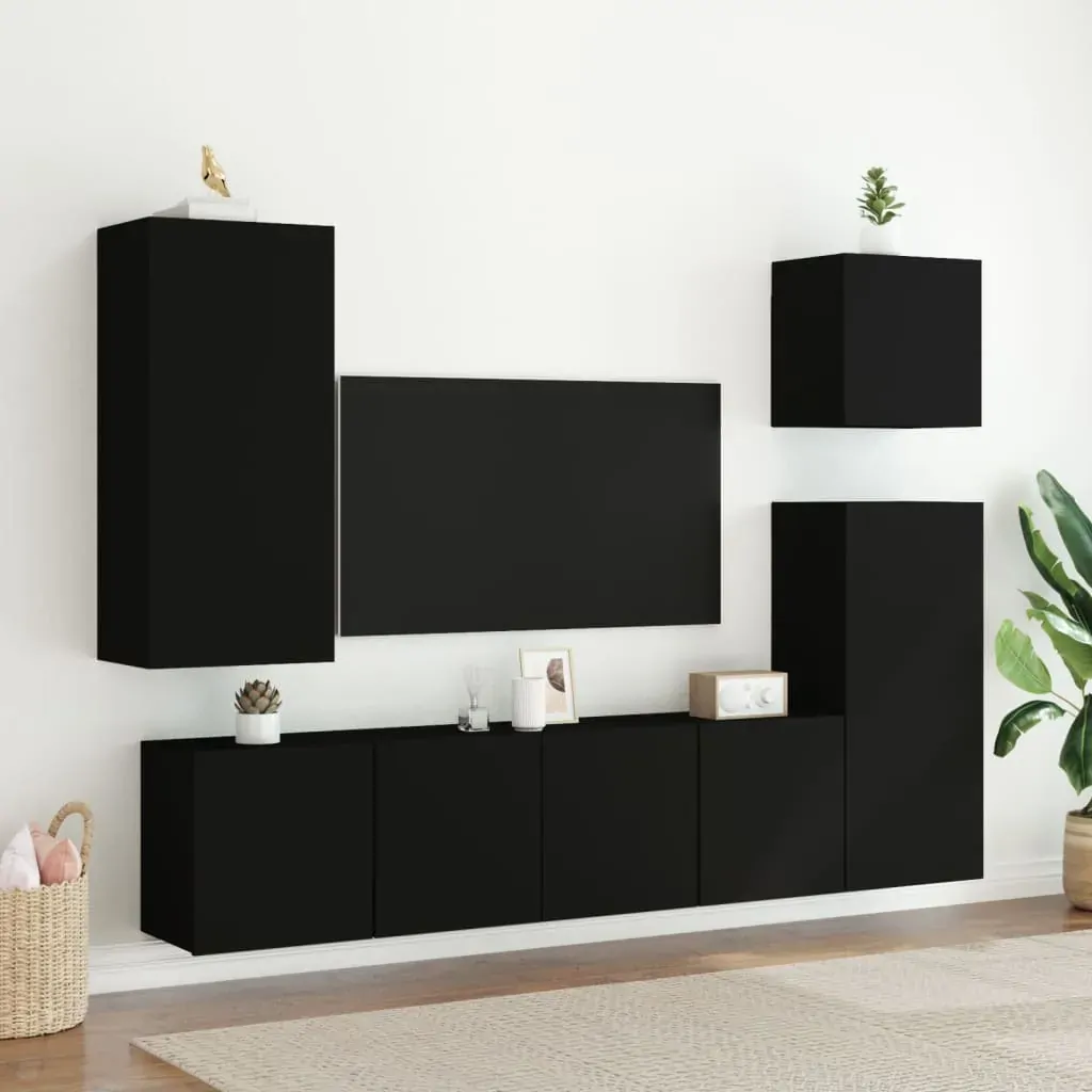 TV Cabinets Wall-mounted 2 pcs Black 80x30x41 cm Price